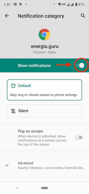 Instrucciones para permitir Notificaciones en tu movil